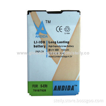 Rechargeable Mobile Phone Battery for Sony Ericsson, 1,100mAh Capacity